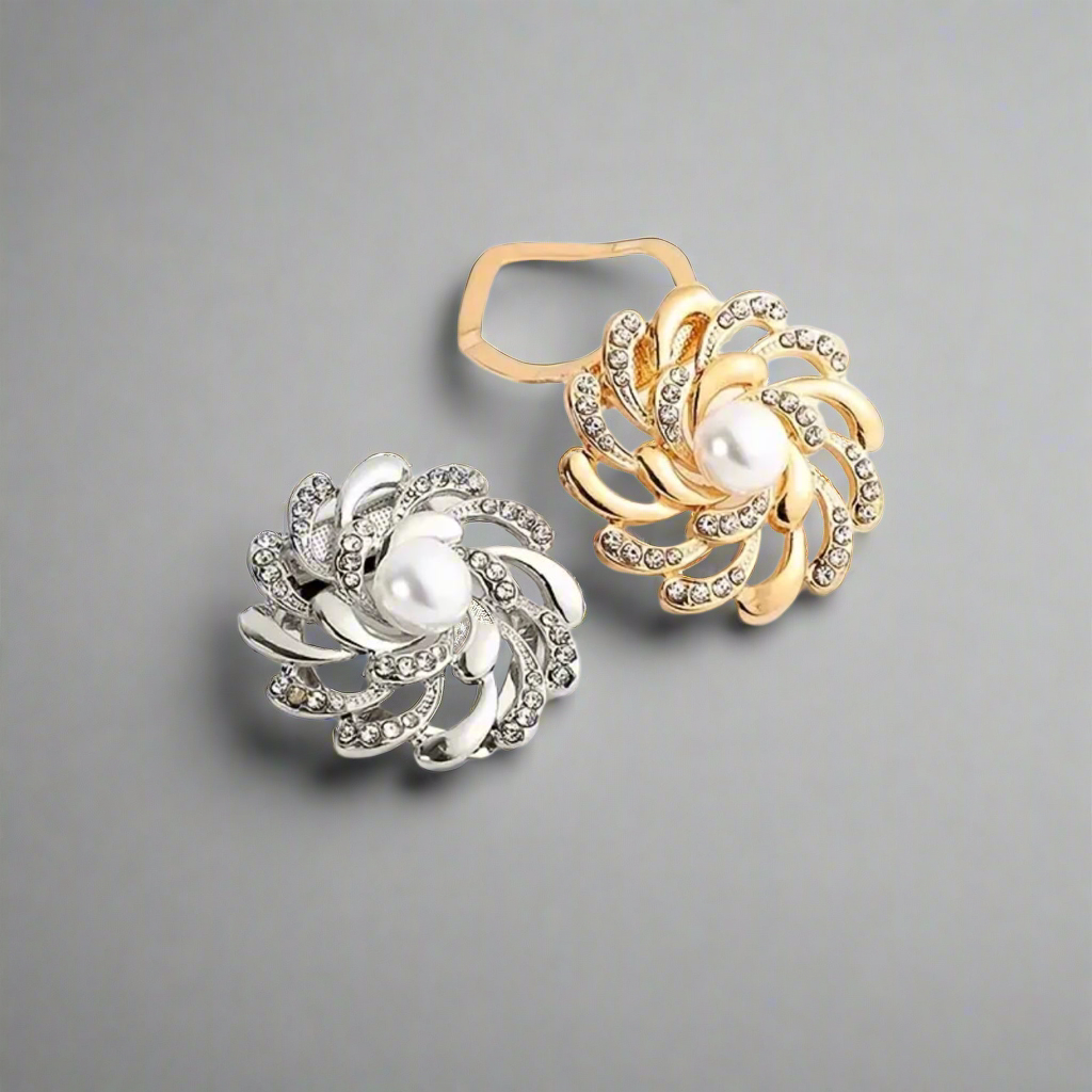 Pearl Silver Brooch/Scarf Clip