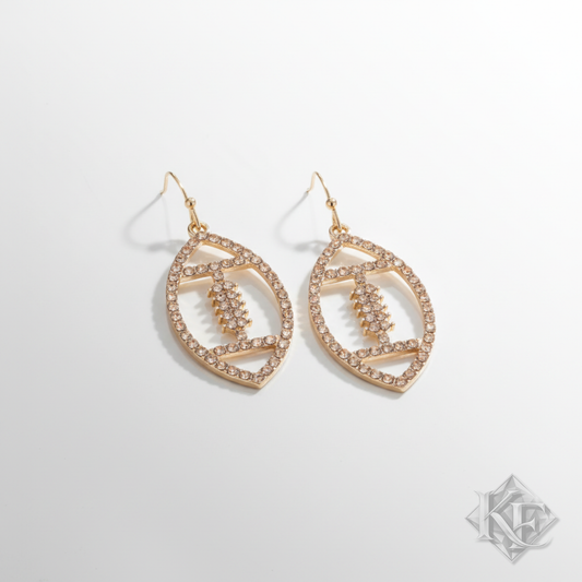 Football Rhinestone Dangle Earrings