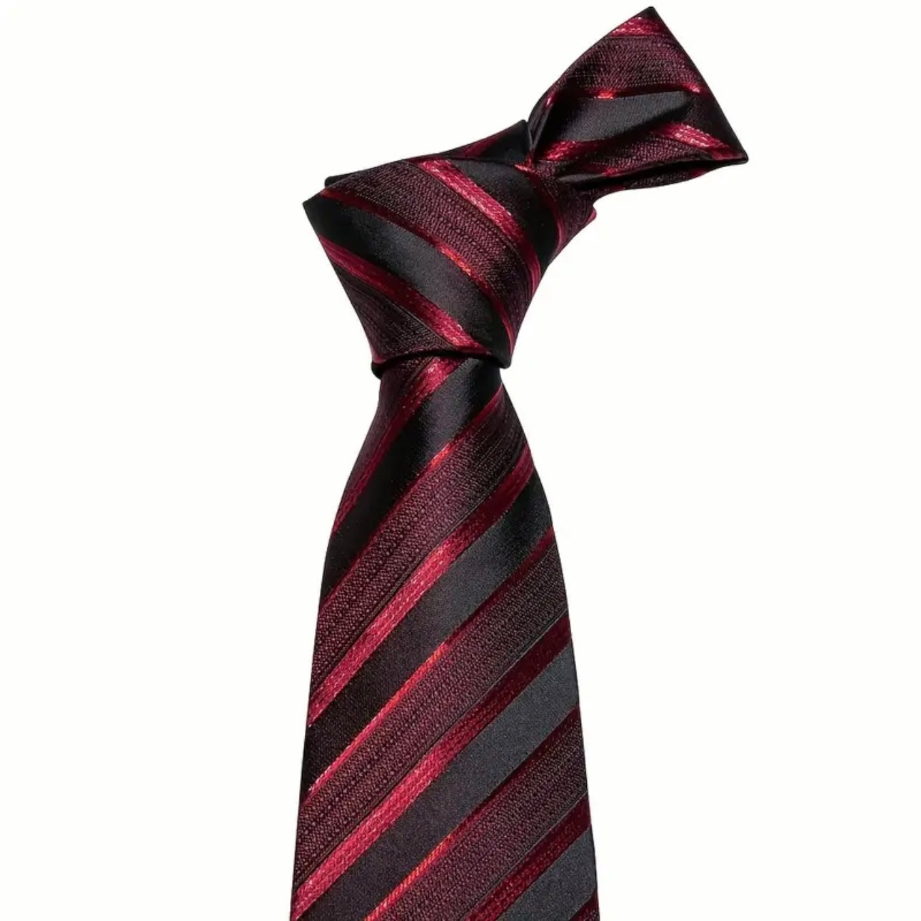 Red Black Stripe Necktie Set