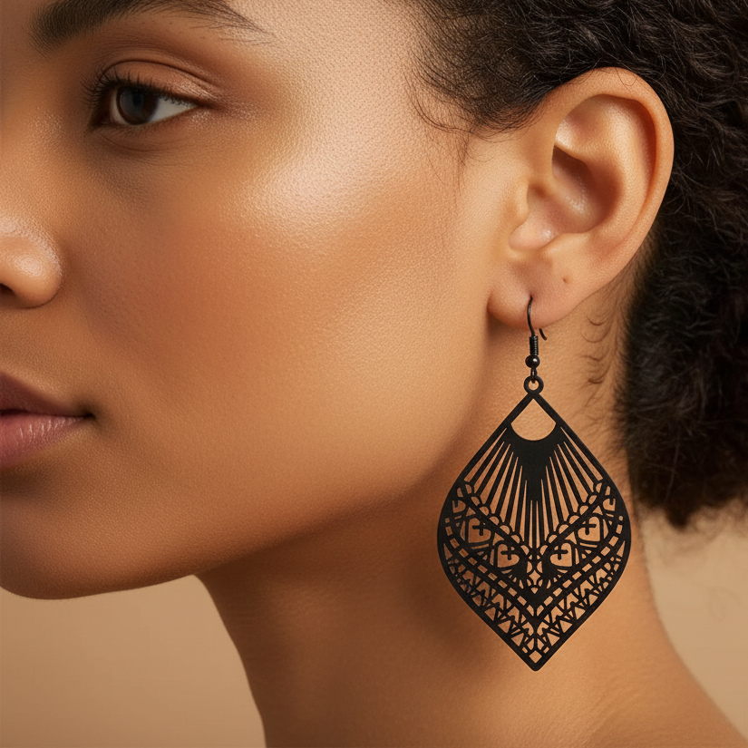 Boho Black Earrings