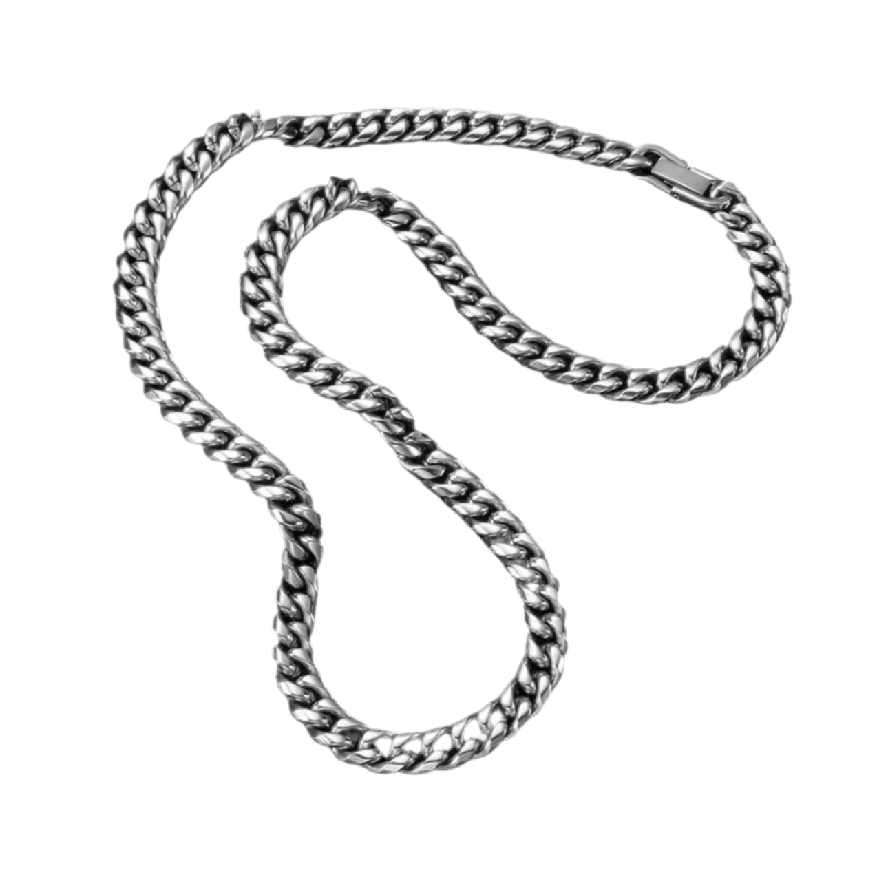 Silver Cuban Chain Necklace