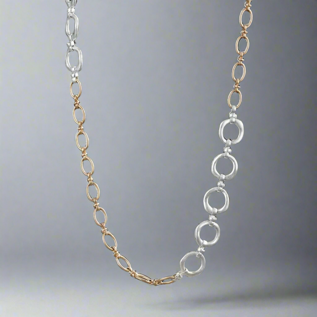 Vintage Dual Tone Links Necklace