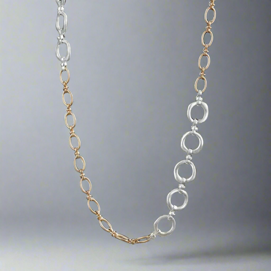 Vintage Dual Tone Links Necklace