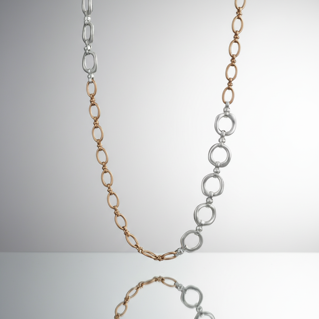 Vintage Dual Tone Links Necklace