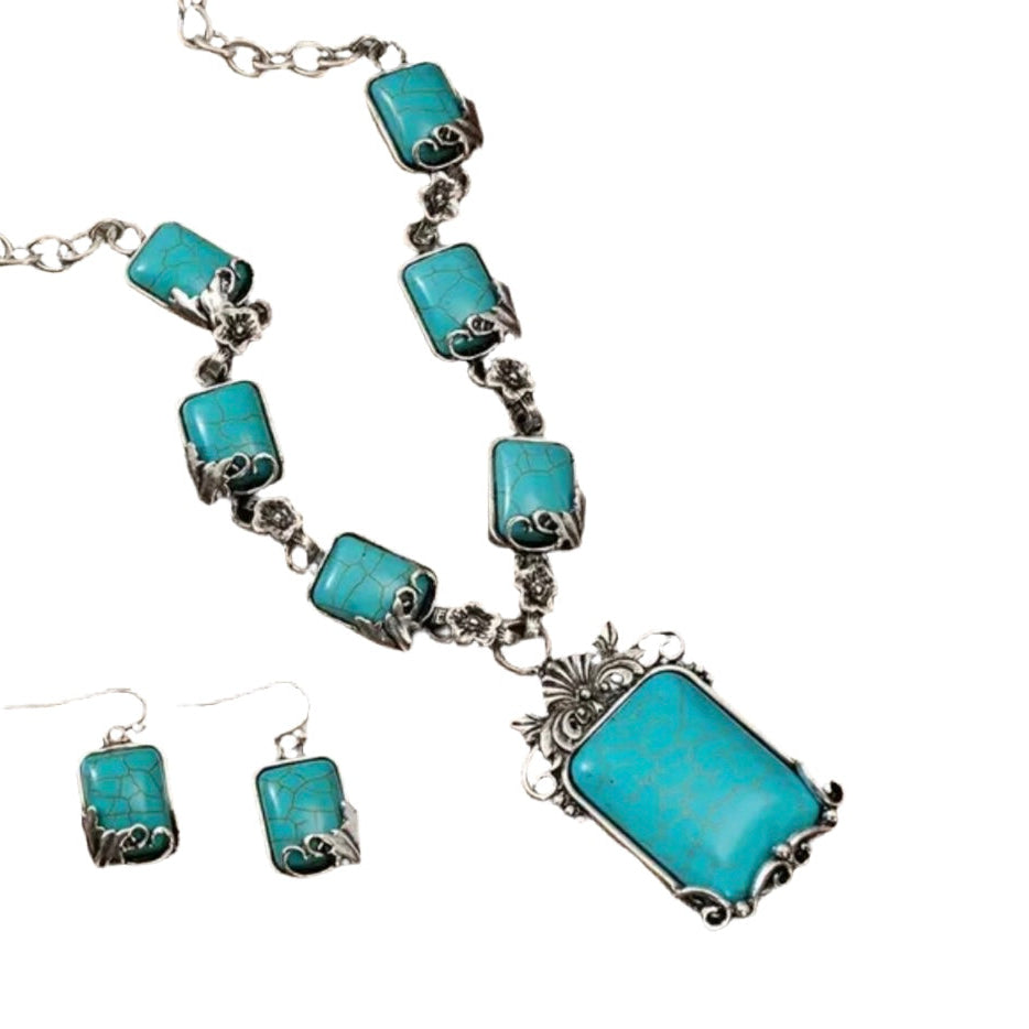 Blue Turquoise Jewelry Set