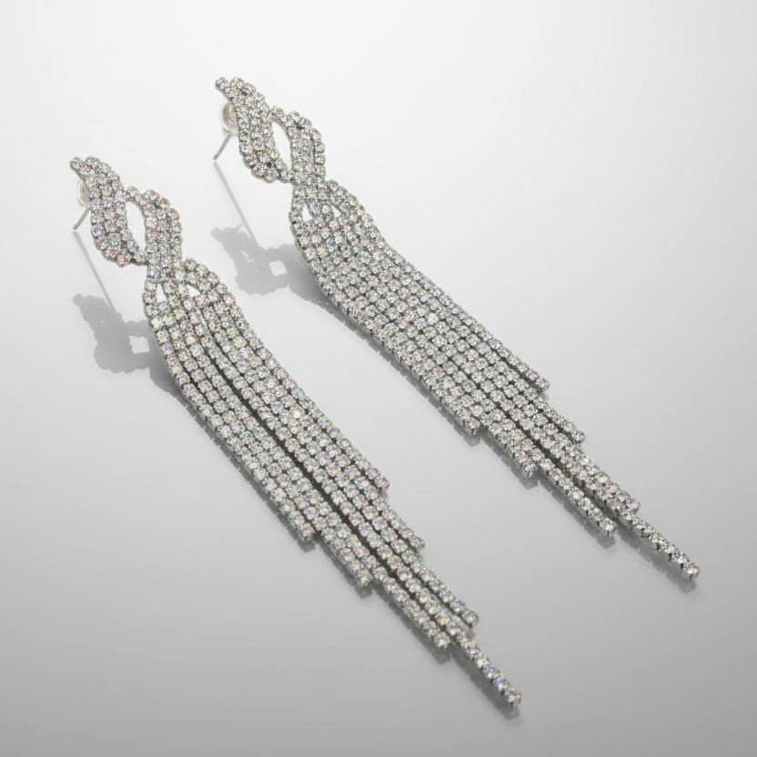 Iridescent Flame Tassel Earrings