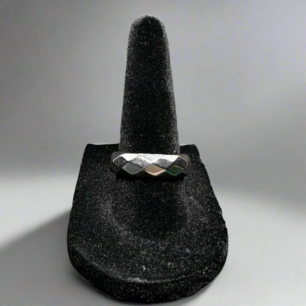 Bevel Cut Hematite Ring