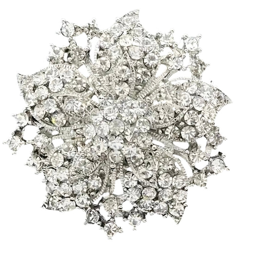 Clear Flower Brooch Pin