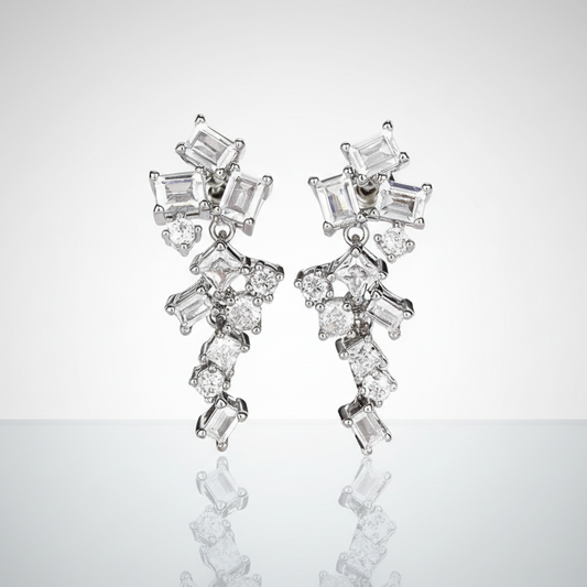 Geometric Zircon Earrings