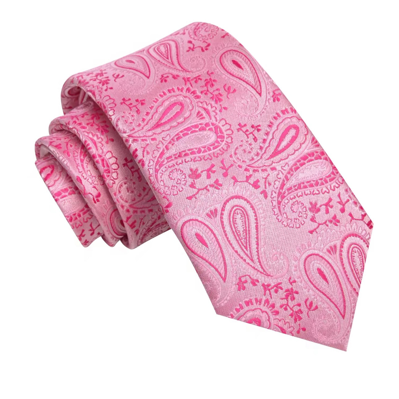 Pink Paisley Necktie Set