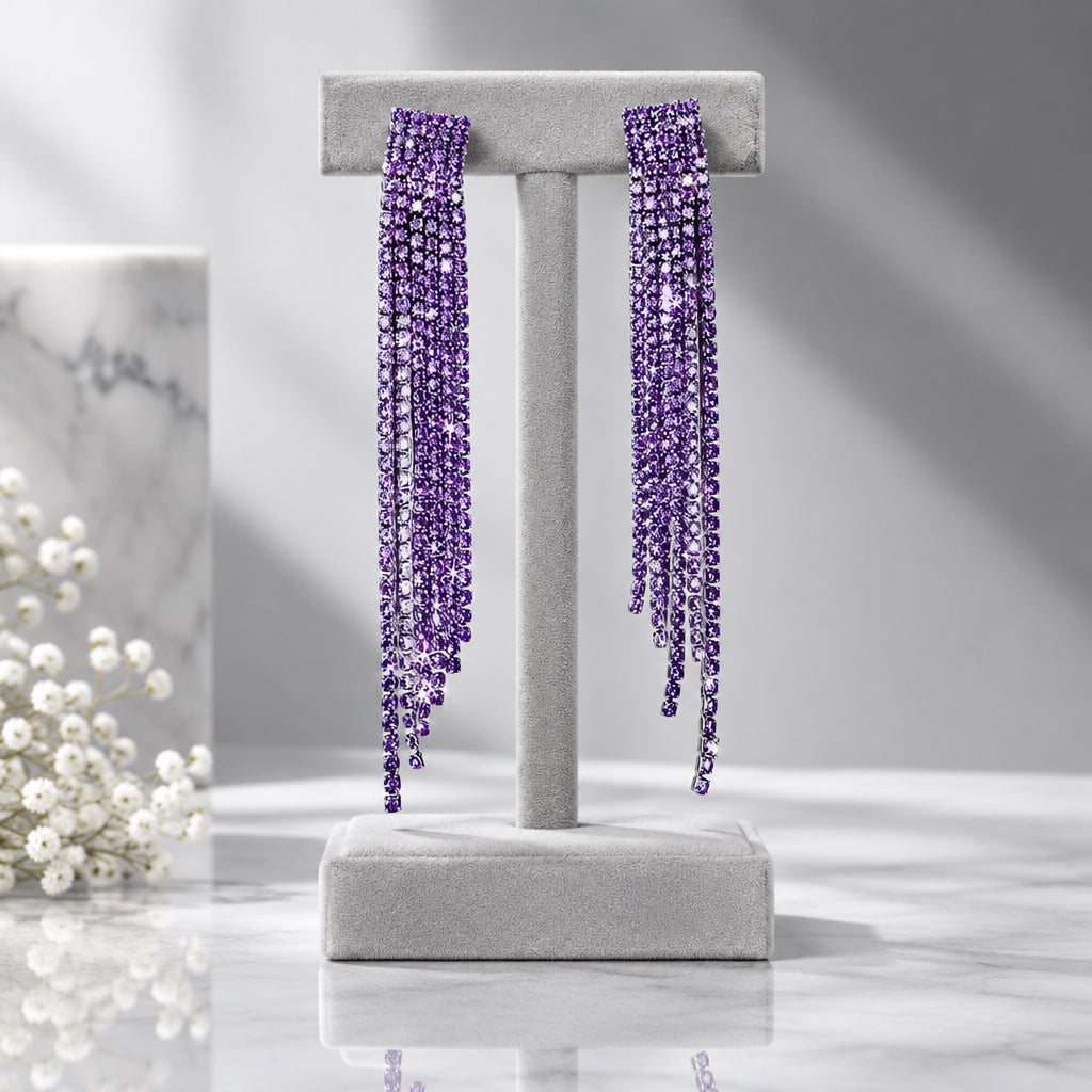 Diagonal Tassel Earrings