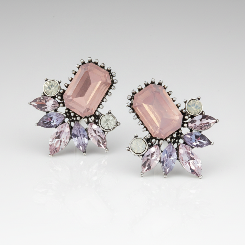 Art Deco Pink Earrings