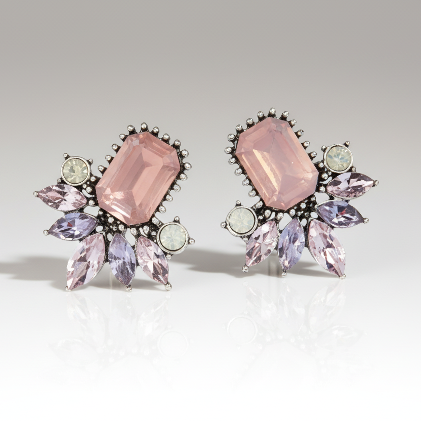 Art Deco Pink Earrings