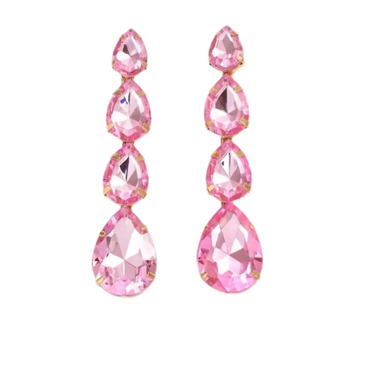 Pink Water Drop Earrings