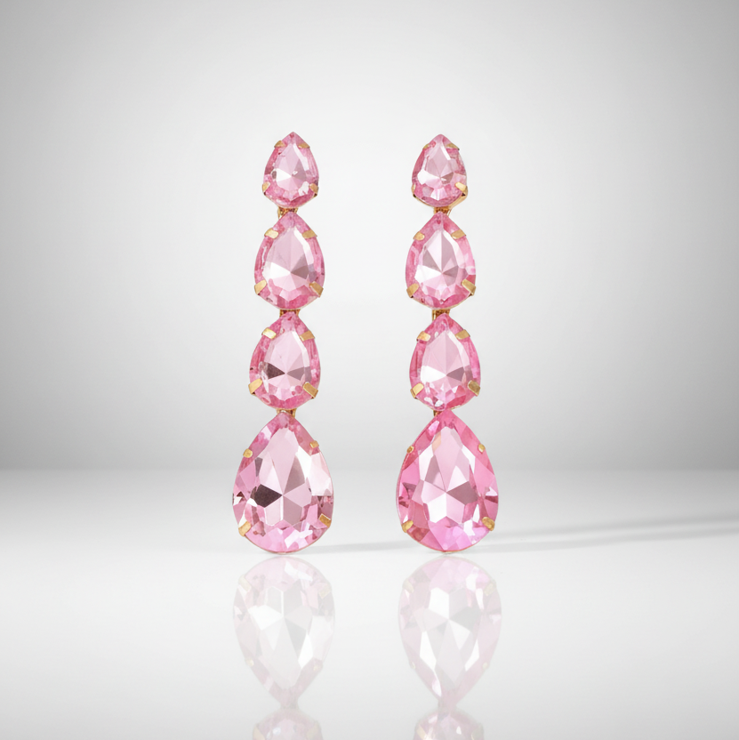 Pink Water Drop Earrings
