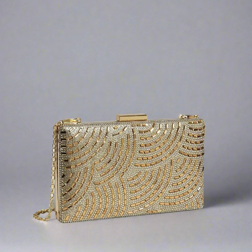 Gold Embellished Clutch Evening Bag