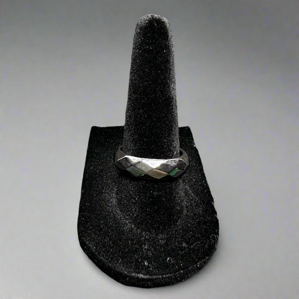 Bevel Cut Hematite Ring
