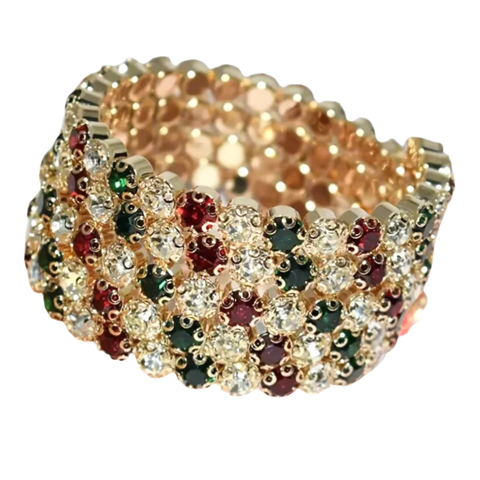 Flexible 5 Row Bracelets-Gold Setting