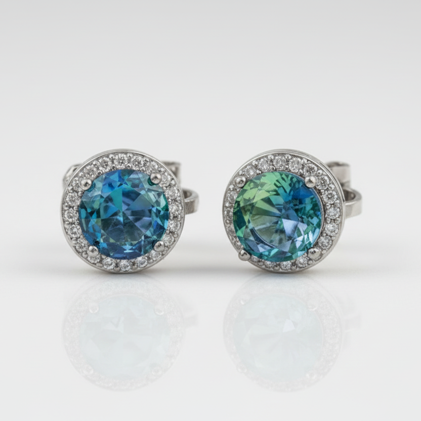 Tourmaline Clip Stud Earrings