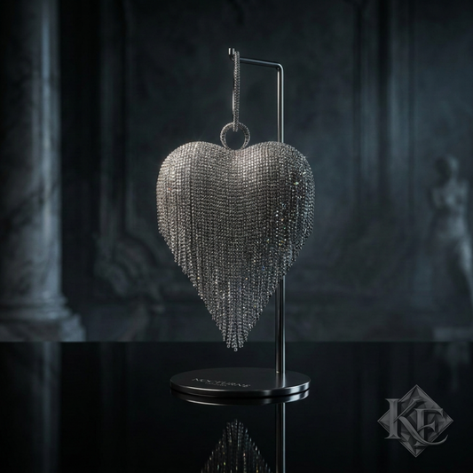 Fringed Heart Evening Bag