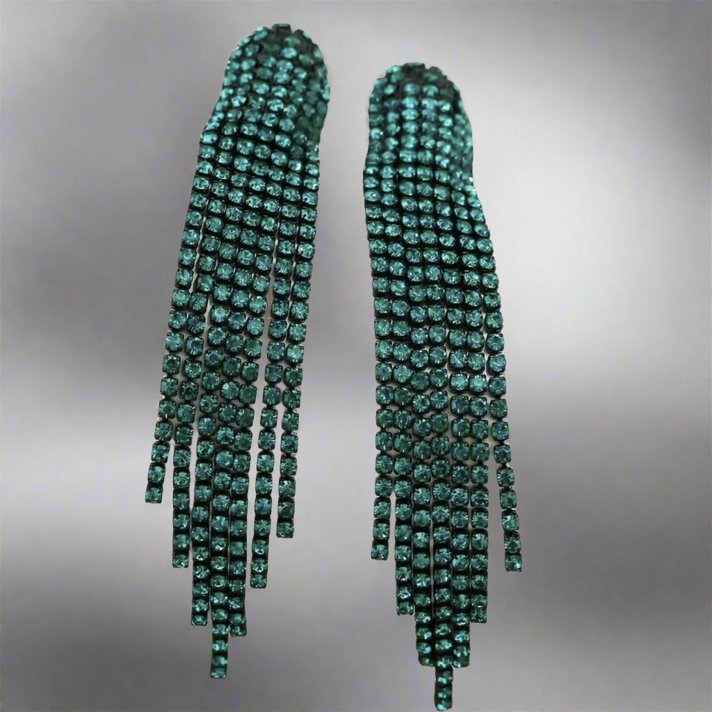 Rich Green Tassel Earrings