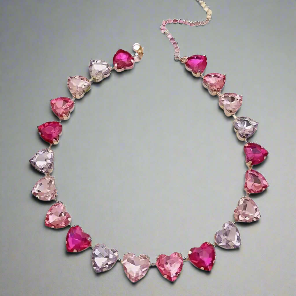 Crystal Hearts Necklace