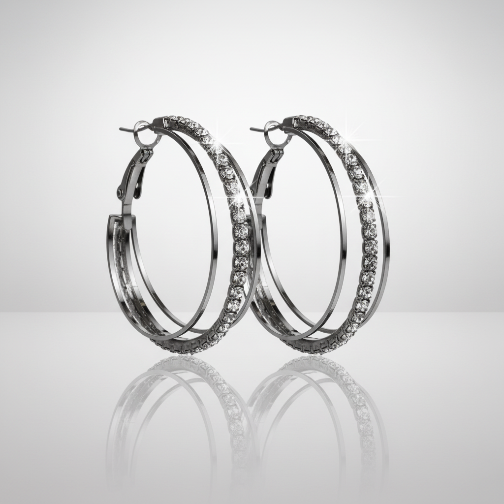 Zircon Hoop Earrings