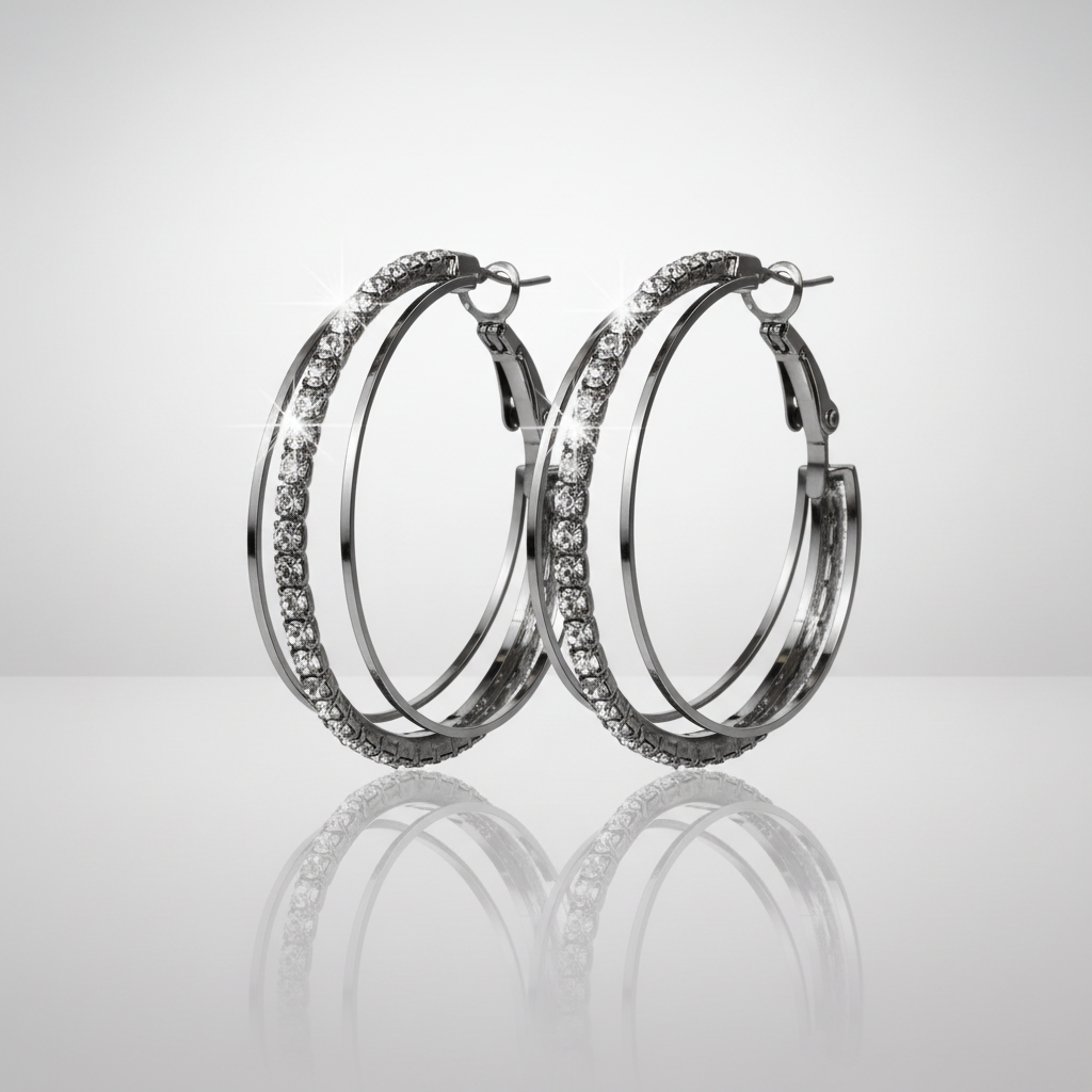 Zircon Hoop Earrings