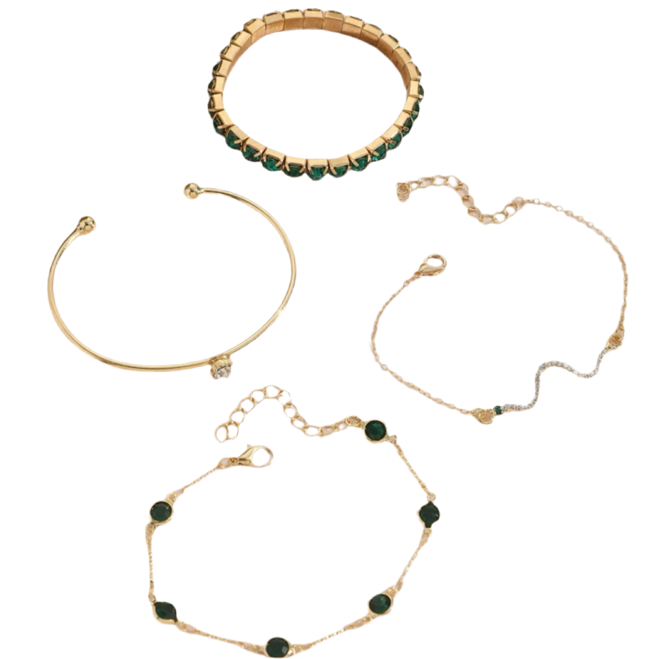 Green Gold Bracelet Set