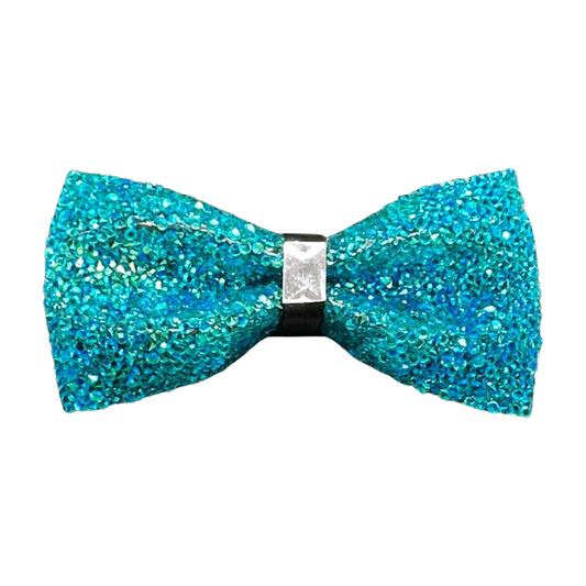 Blue Peacock Rhinestone Bowtie