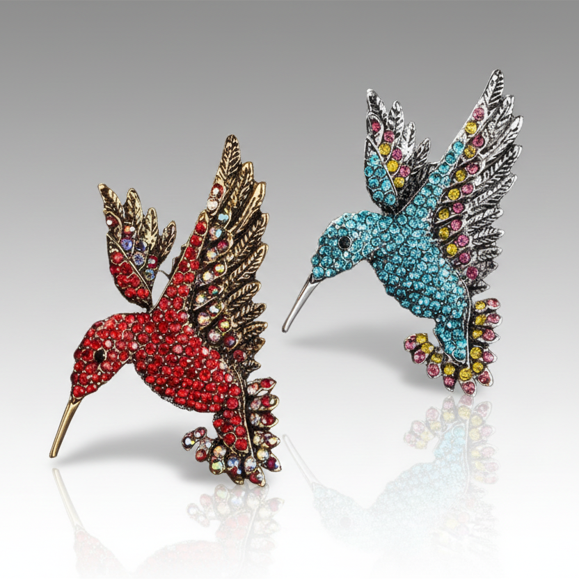 Hummingbird Multicolor Brooch Pin