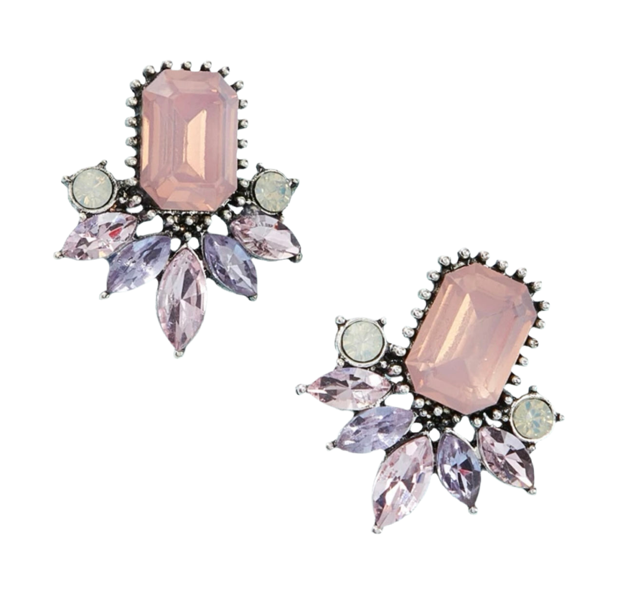 Art Deco Pink Earrings