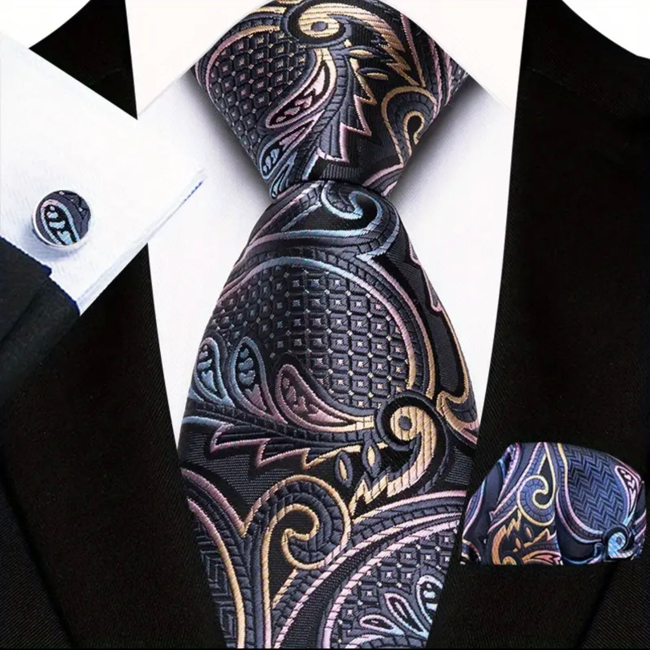 Black Pastels Necktie Set