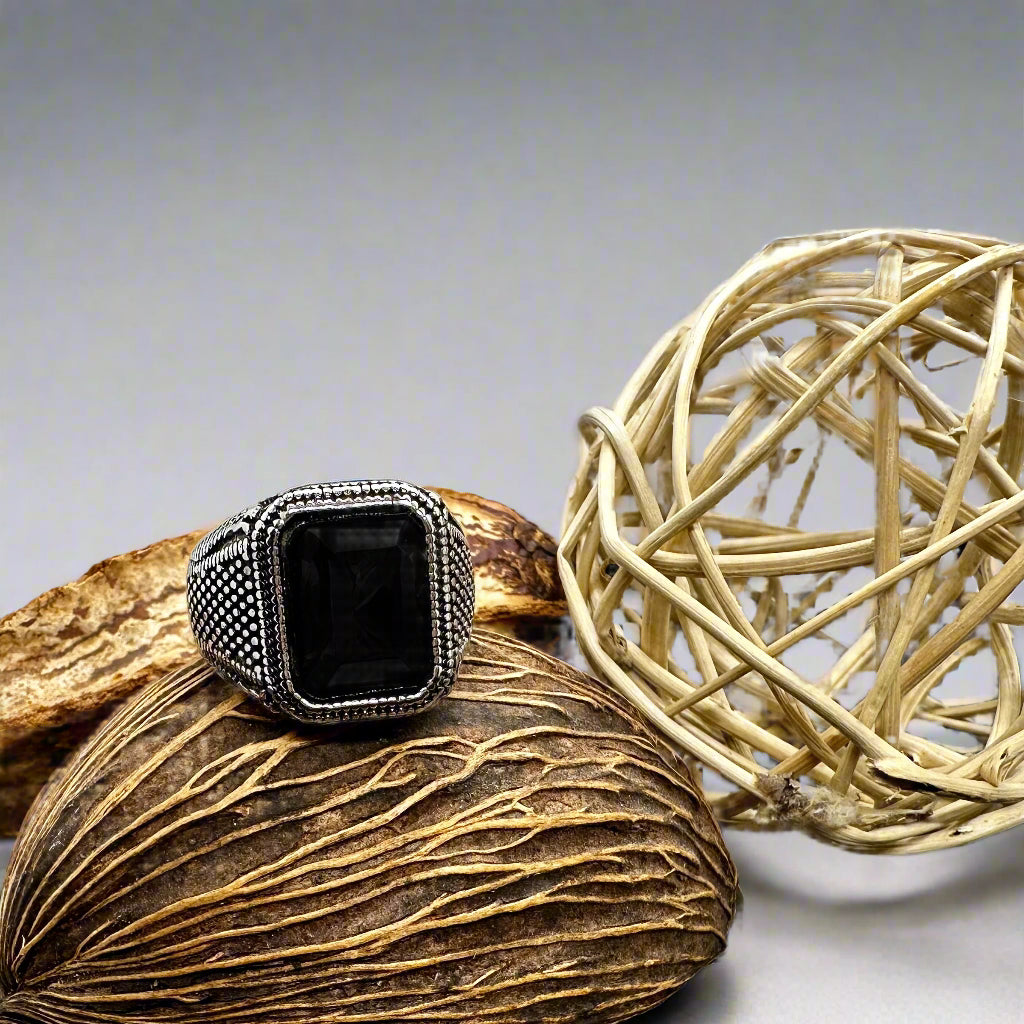 Black & Silver Signet Ring