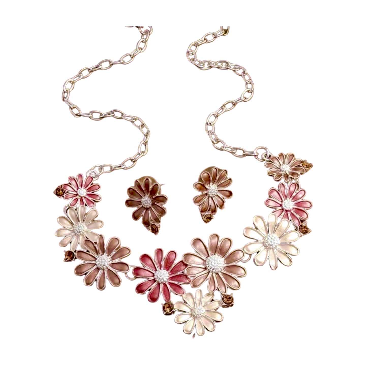 Pink Floral Jewelry Set