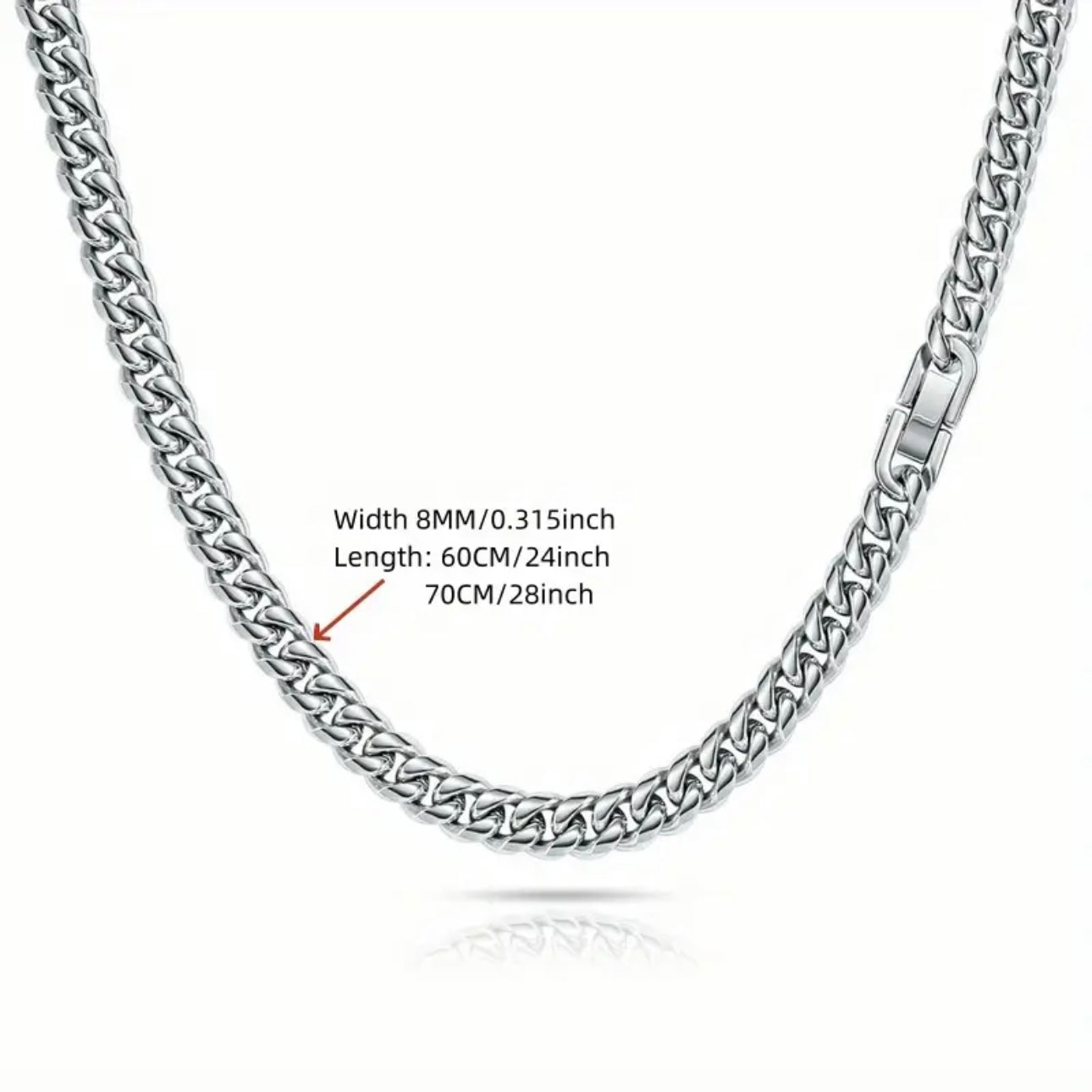 Silver Cuban Chain Necklace