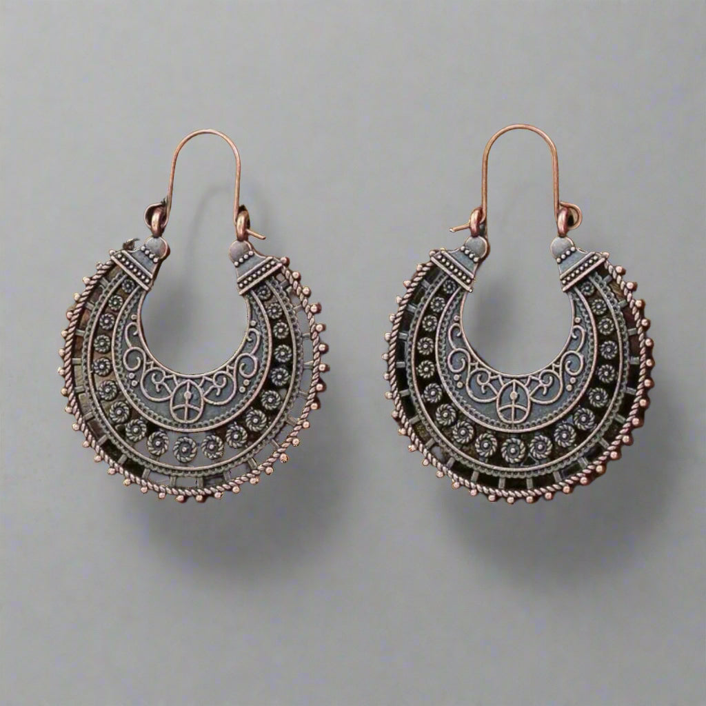 Retro Bronze Tone Earrings