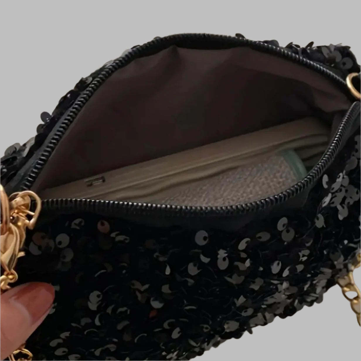 Sequin Iridescent White Bag