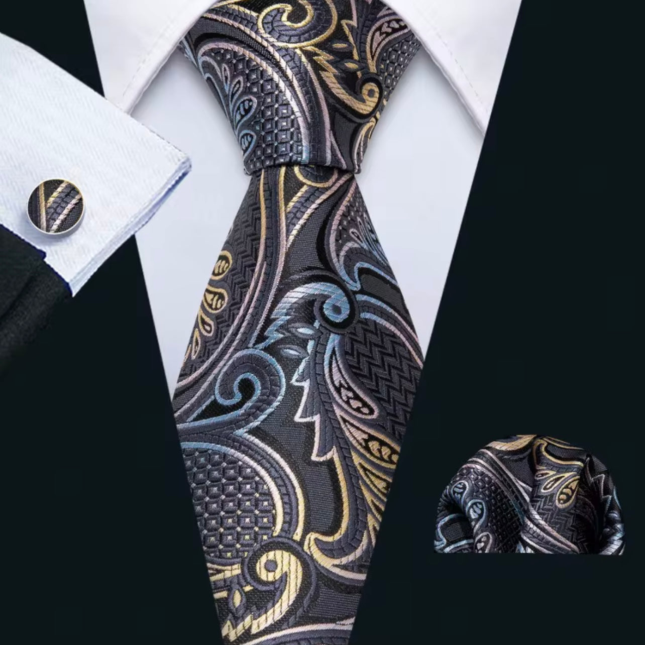 Black Pastels Necktie Set