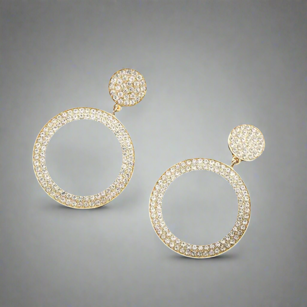 Round Rhinestone Earrings