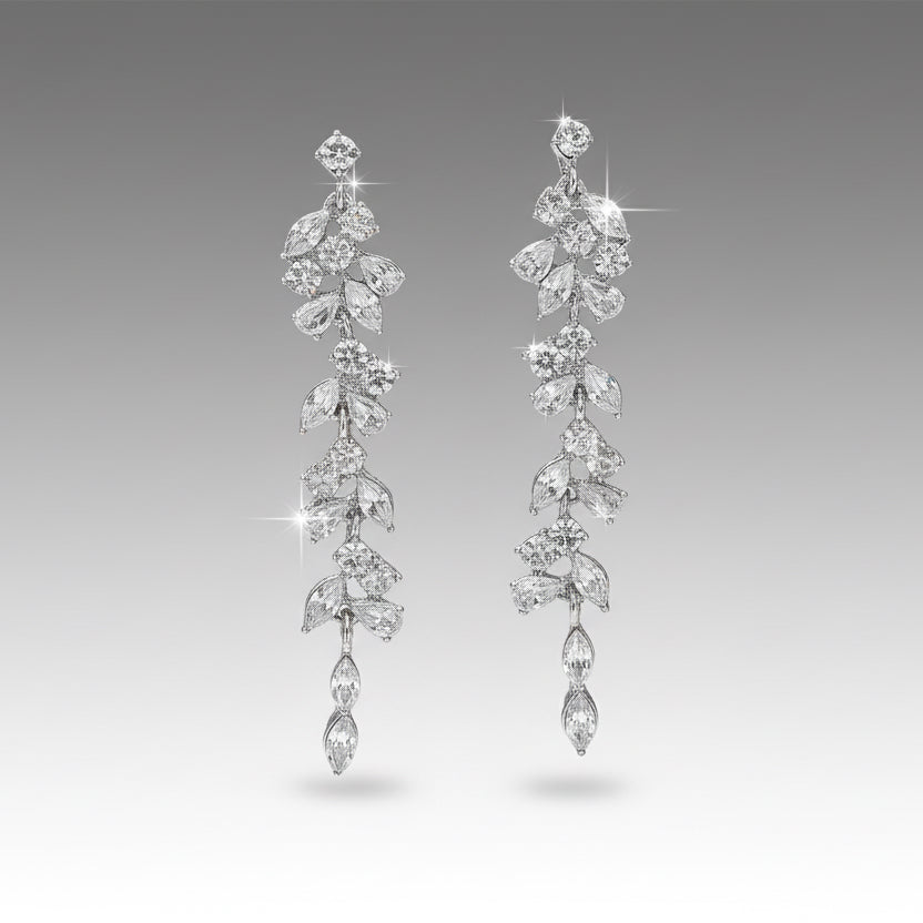 Crystal Leaves Earrings
