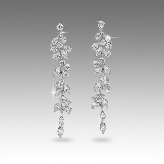 Crystal Leaves Earrings