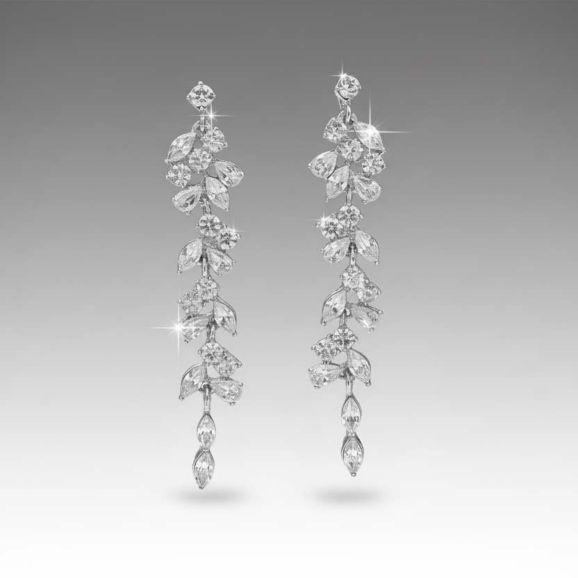 Crystal Leaves Earrings