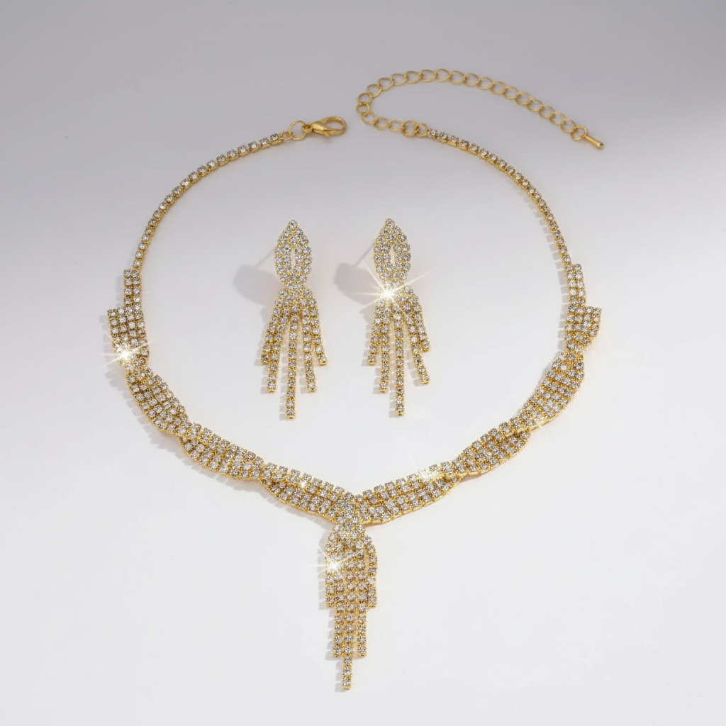 Golden Tassel Jewelry Set