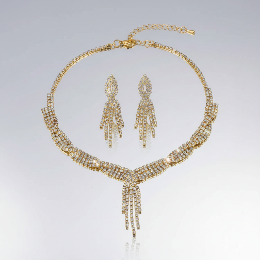 Golden Tassel Jewelry Set