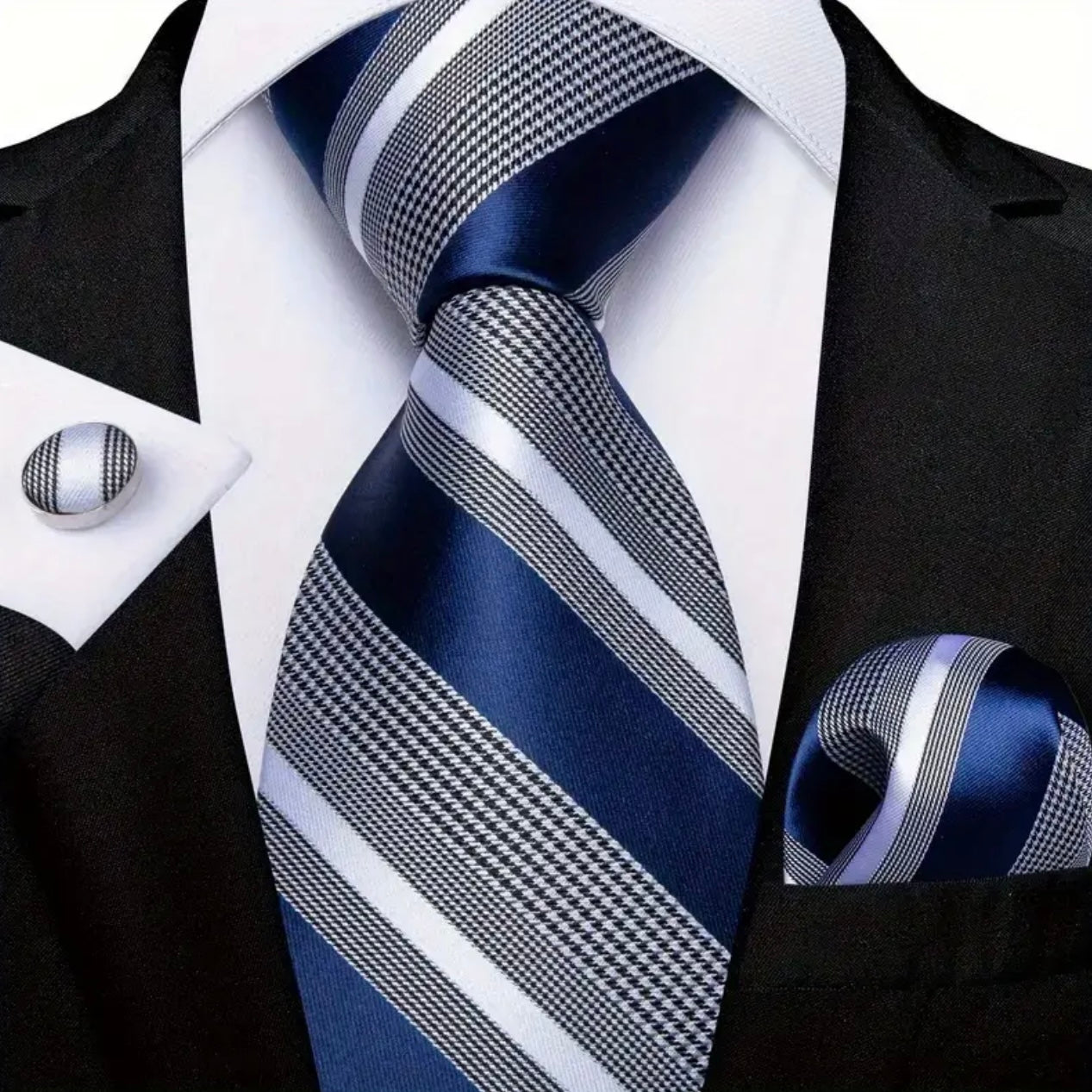 Blue Royal Stripe Necktie Set