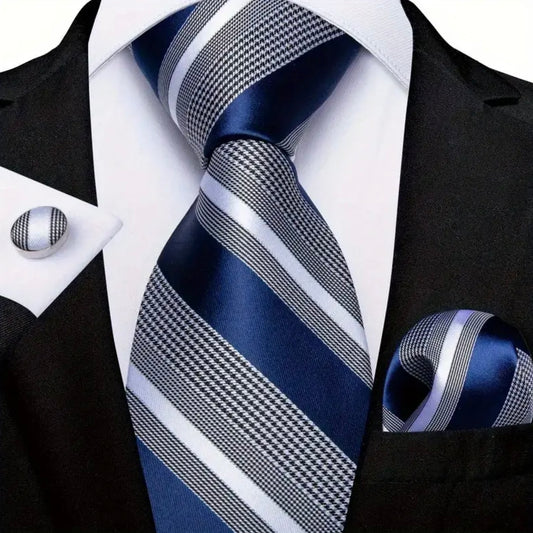 Blue Royal Stripe Necktie Set