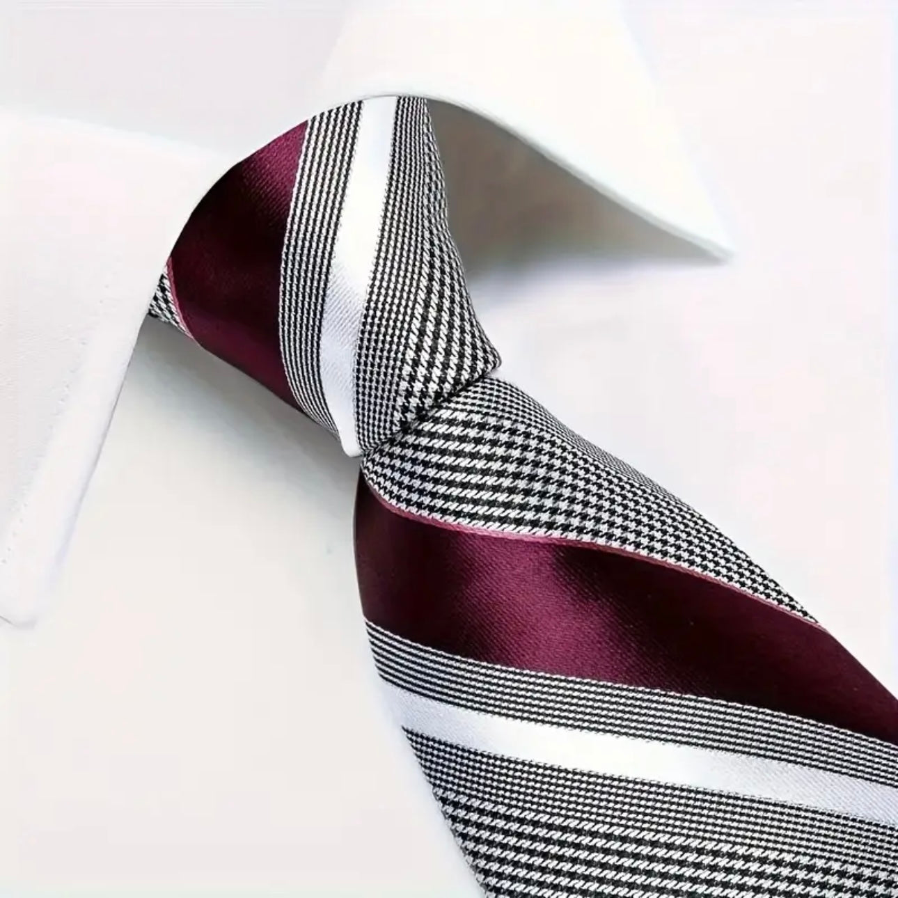 Burgundy Stripe Necktie Set