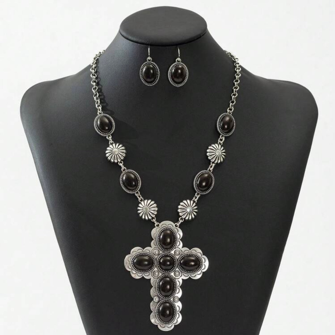 Black Turquoise Cross Set