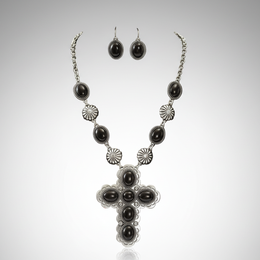 Black Turquoise Cross Set